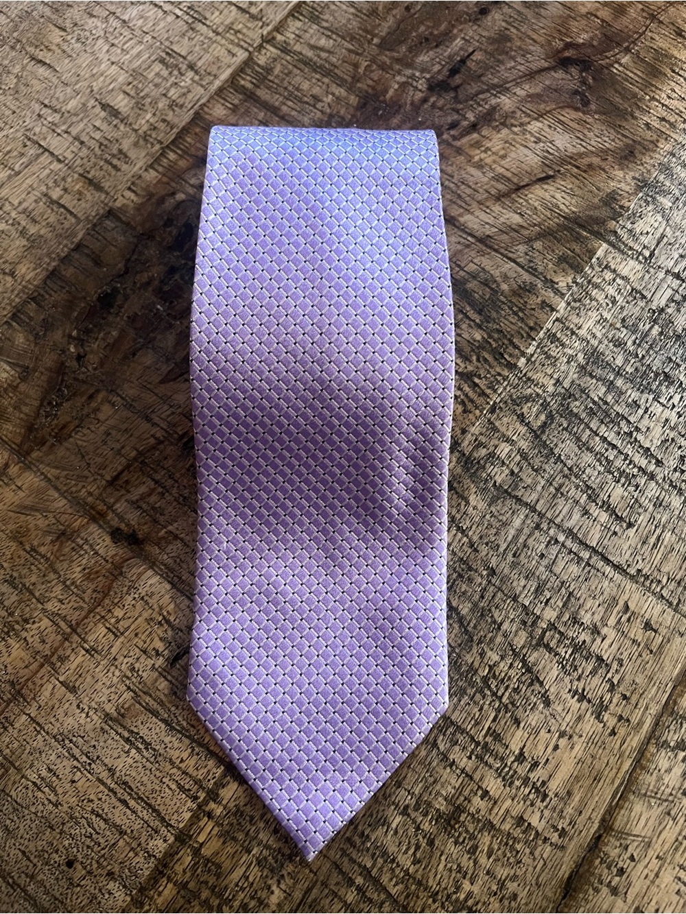 Faconnable Lavender Textured Men's Tie - Subtle Diamond Pattern
